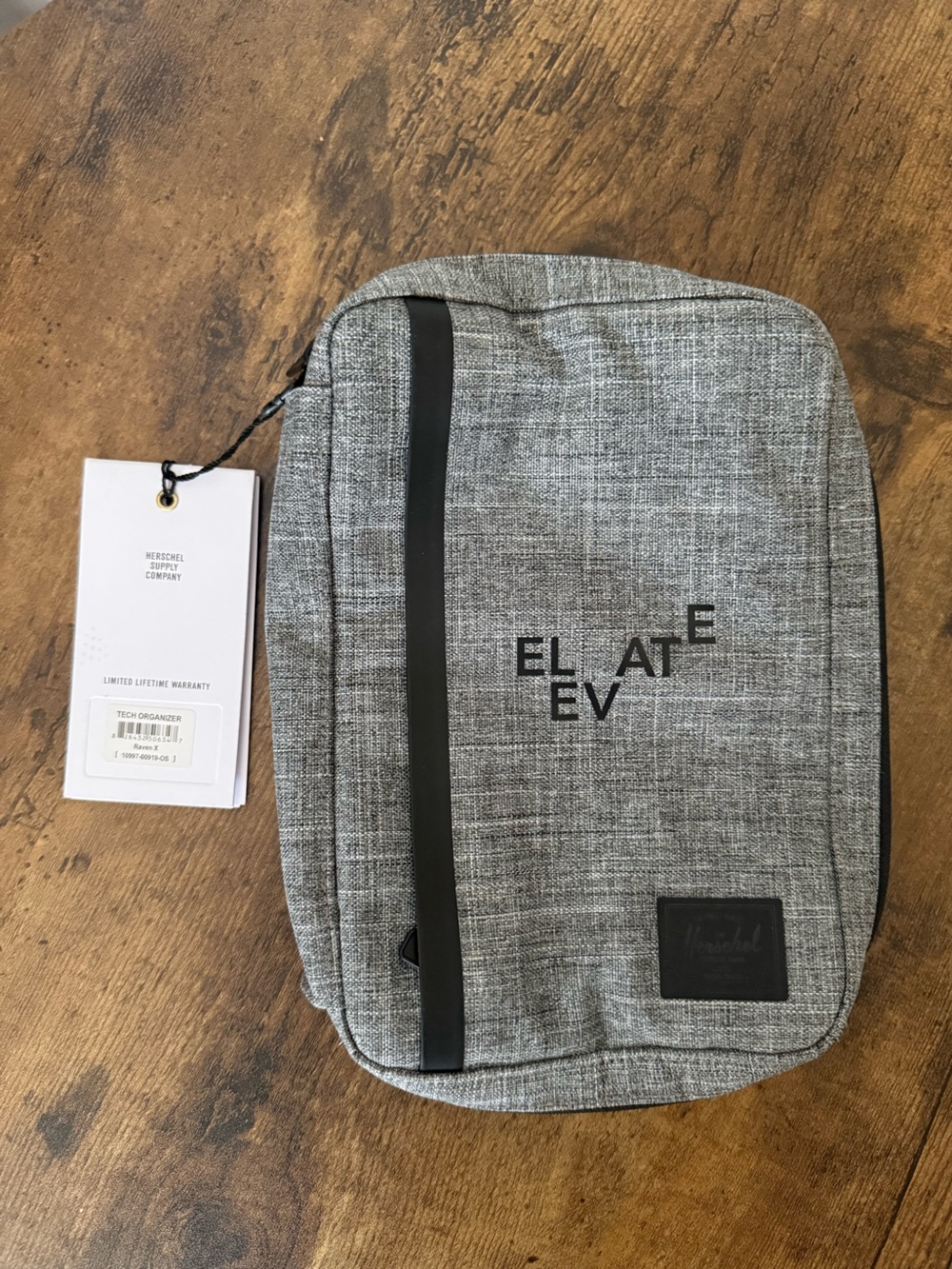 Herschel Supply Company Grey Tech Organizer Pouch with Black Trim